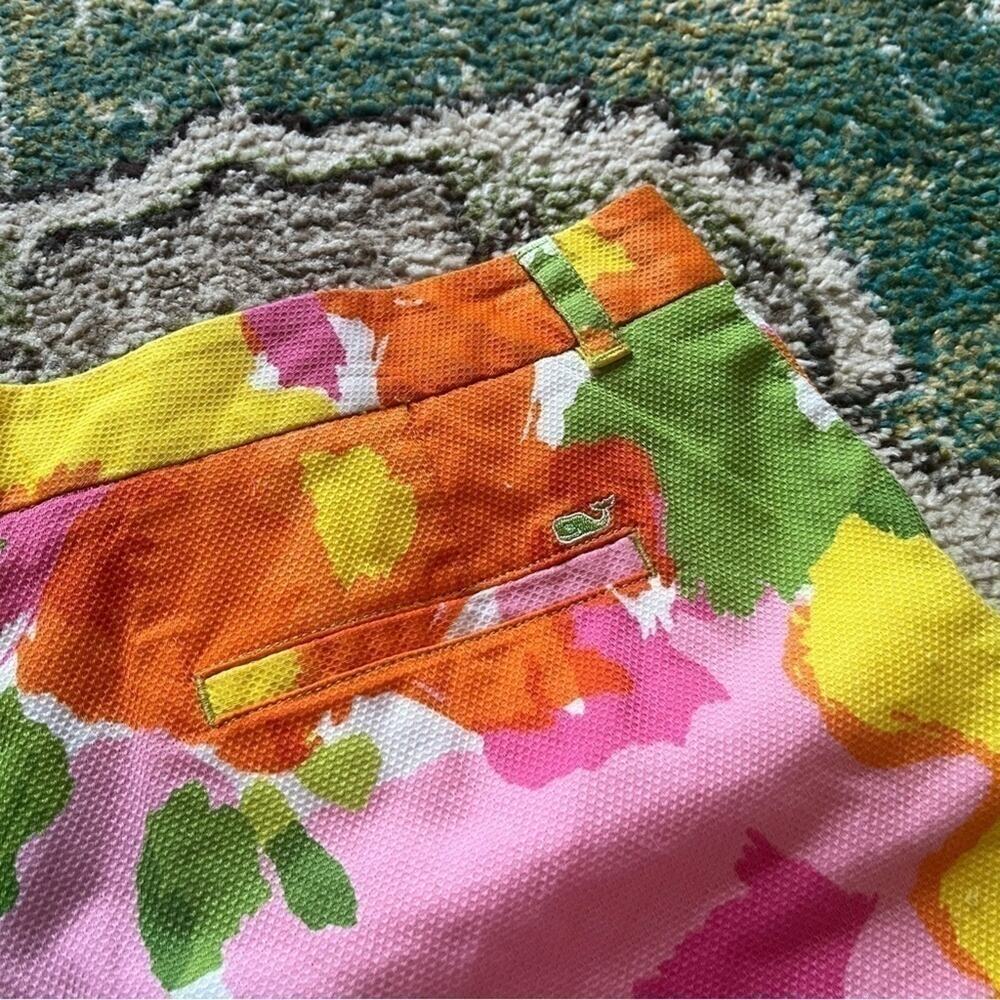 Vineyard Vines Women’s Size 16 Floral Cotton Stretch Shorts Preppy Bright - Picture 7 of 8